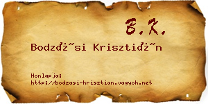 Bodzási Krisztián névjegykártya